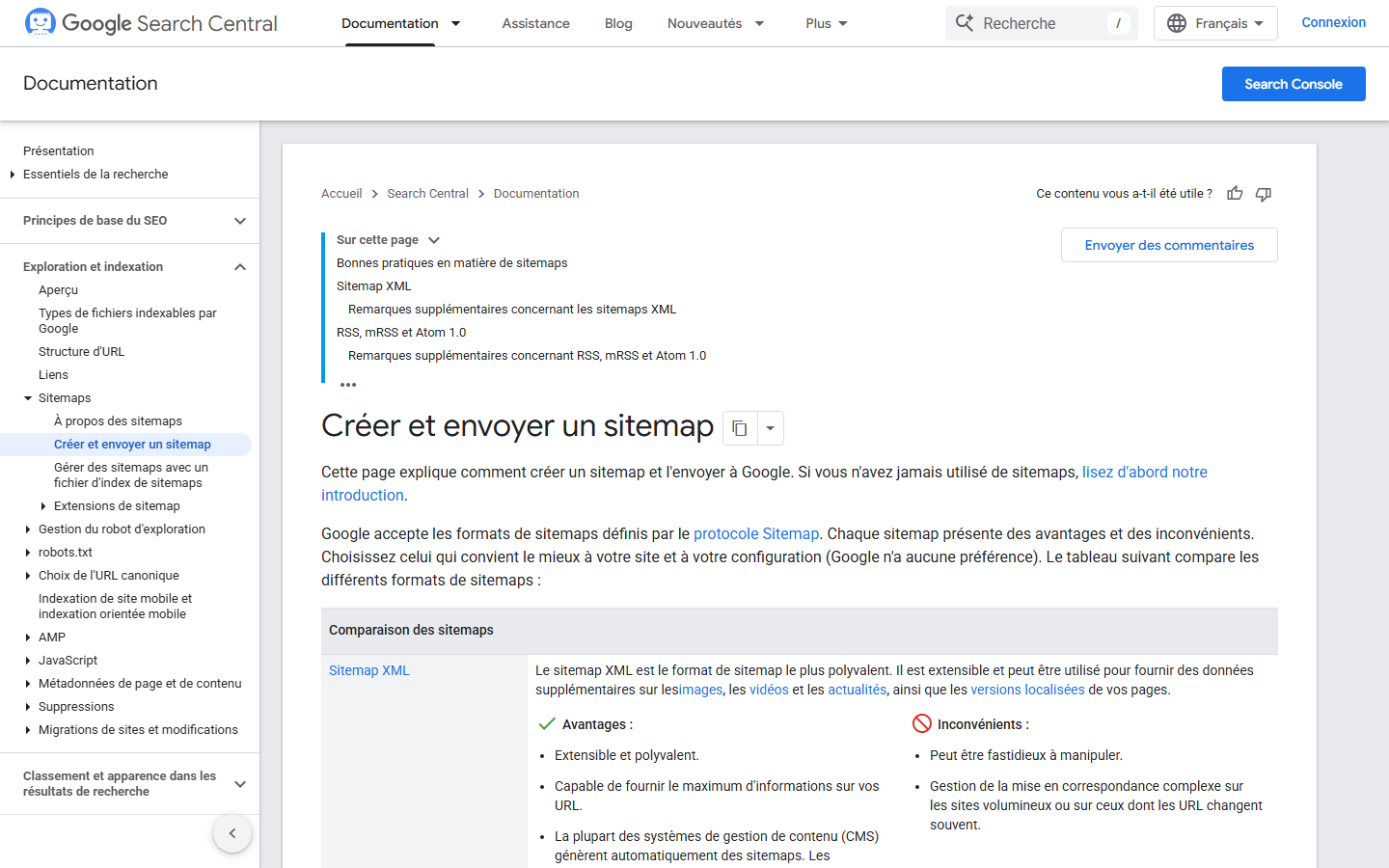 Documentation Google sur la génération et la soumission des sitemaps